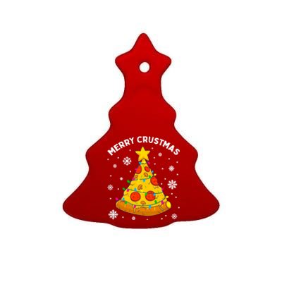 Merry Crustmas Pizza Christmas Tree Xmas Gifts Ceramic Tree Ornament