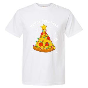 Merry Crustmas Pizza Christmas Tree Xmas Gifts Garment-Dyed Heavyweight T-Shirt