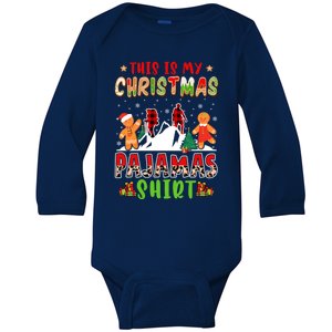 My Christmas Pajama Gift Hiking With Gingerbreads Gift Baby Long Sleeve Bodysuit