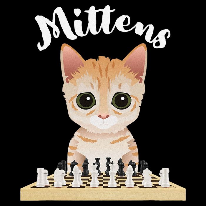 Mittens Cat Playing Chess Game Mittens Drawstring Bag