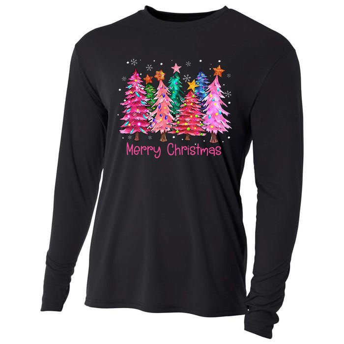 Merry Christmas Pin.K Christmas Tree Pin.K Christmas Costume Cooling Performance Long Sleeve Crew