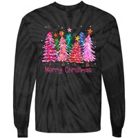 Merry Christmas Pin.K Christmas Tree Pin.K Christmas Costume Tie-Dye Long Sleeve Shirt