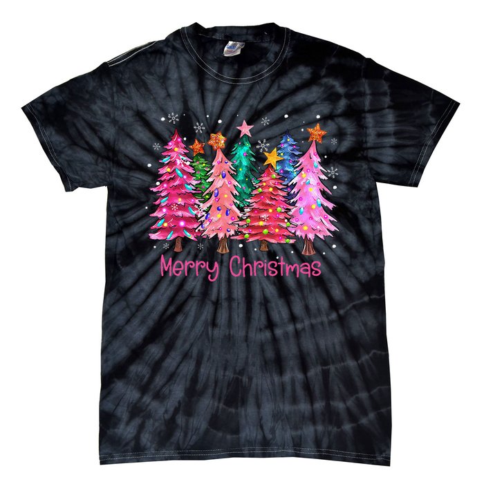 Merry Christmas Pin.K Christmas Tree Pin.K Christmas Costume Tie-Dye T-Shirt