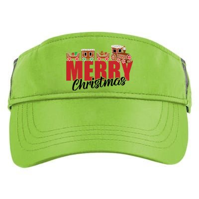 Merry Christmas Pajama Cookie Train Gingerbread Candy Cane Adult Drive Performance Visor