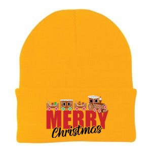 Merry Christmas Pajama Cookie Train Gingerbread Candy Cane Knit Cap Winter Beanie