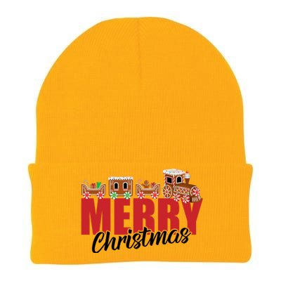 Merry Christmas Pajama Cookie Train Gingerbread Candy Cane Knit Cap Winter Beanie