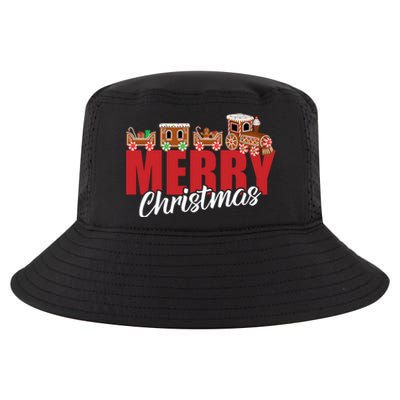 Merry Christmas Pajama Cookie Train Gingerbread Candy Cane Cool Comfort Performance Bucket Hat