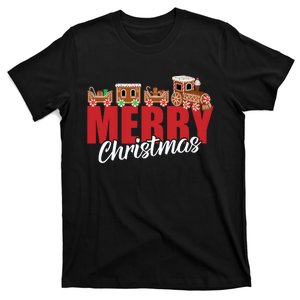 Merry Christmas Pajama Cookie Train Gingerbread Candy Cane T-Shirt