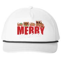 Merry Christmas Pajama Cookie Train Gingerbread Candy Cane Snapback Five-Panel Rope Hat