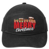 Merry Christmas Pajama Cookie Train Gingerbread Candy Cane 7-Panel Snapback Hat