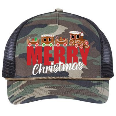 Merry Christmas Pajama Cookie Train Gingerbread Candy Cane Retro Rope Trucker Hat Cap