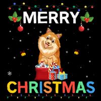 Merry Christmas Pomeranian Dog Lovers Xmas Holiday Party Gift Flat Bill Trucker Hat