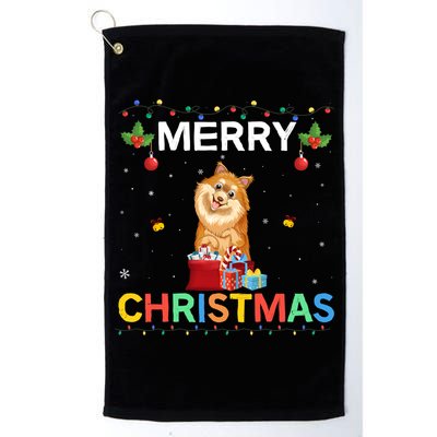 Merry Christmas Pomeranian Dog Lovers Xmas Holiday Party Gift Golf Towel