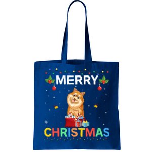 Merry Christmas Pomeranian Dog Lovers Xmas Holiday Party Gift Tote Bag