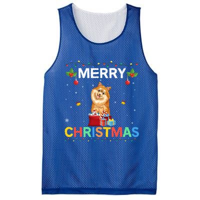 Merry Christmas Pomeranian Dog Lovers Xmas Holiday Party Gift Mesh Reversible Basketball Jersey Tank