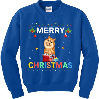 Merry Christmas Pomeranian Dog Lovers Xmas Holiday Party Gift Kids Sweatshirt