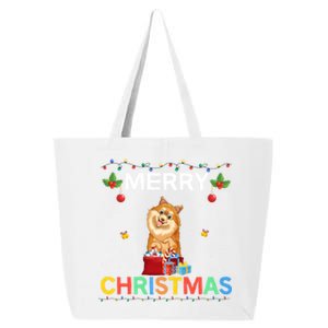 Merry Christmas Pomeranian Dog Lovers Xmas Holiday Party Gift 25L Jumbo Tote