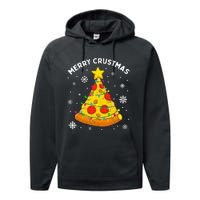 Merry Crustmas Pizza Christmas Tree Xmas Gifts Performance Fleece Hoodie