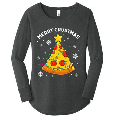 Merry Crustmas Pizza Christmas Tree Xmas Gifts Women's Perfect Tri Tunic Long Sleeve Shirt