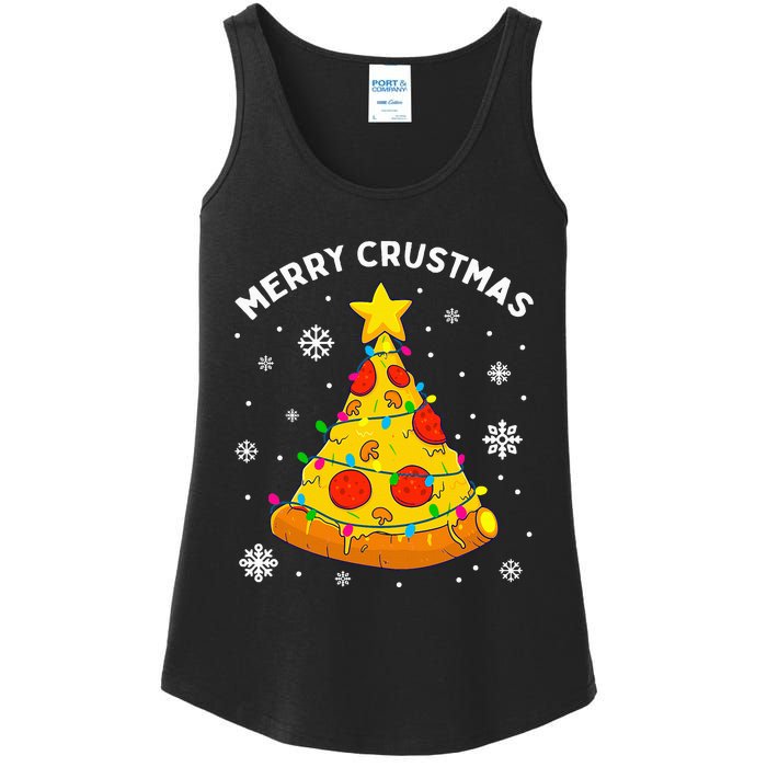 Merry Crustmas Pizza Christmas Tree Xmas Gifts Ladies Essential Tank