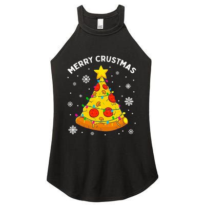 Merry Crustmas Pizza Christmas Tree Xmas Gifts Women's Perfect Tri Rocker Tank