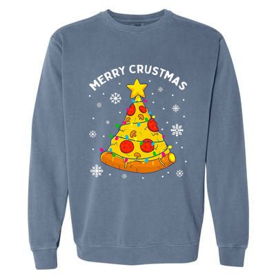 Merry Crustmas Pizza Christmas Tree Xmas Gifts Garment-Dyed Sweatshirt