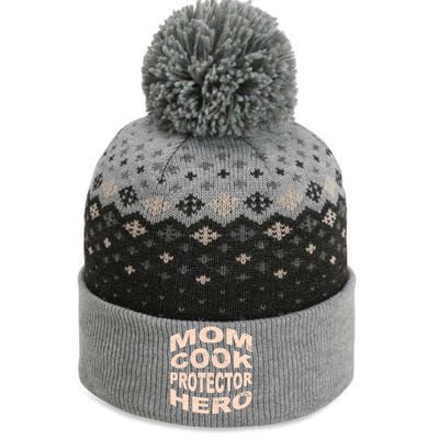 Mom Cook Protector Hero Mom Profession Superhero Chef Gift The Baniff Cuffed Pom Beanie