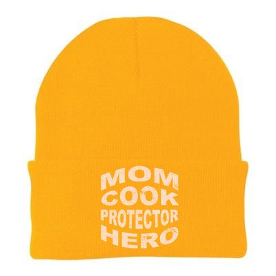 Mom Cook Protector Hero Mom Profession Superhero Chef Gift Knit Cap Winter Beanie