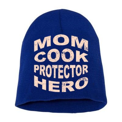 Mom Cook Protector Hero Mom Profession Superhero Chef Gift Short Acrylic Beanie