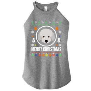 Merry Christmas Poodle Ugly Sweater Xmas Knit Gift Women’s Perfect Tri Rocker Tank