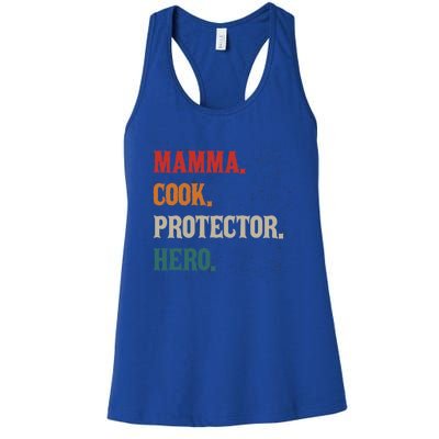 Mamma Cook Protector Hero Mom Mama Chef Cooker Profession Gift Women's Racerback Tank