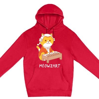 Meowzart Cat Pun Classical Music Piano Funny Premium Pullover Hoodie