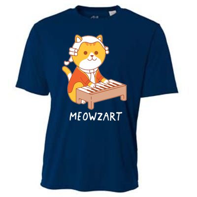 Meowzart Cat Pun Classical Music Piano Funny Cooling Performance Crew T-Shirt