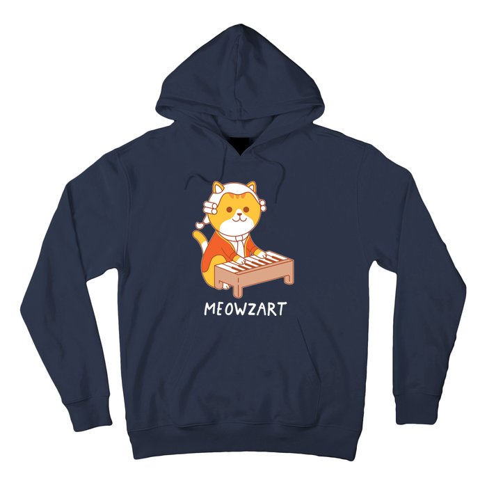 Meowzart Cat Pun Classical Music Piano Funny Hoodie