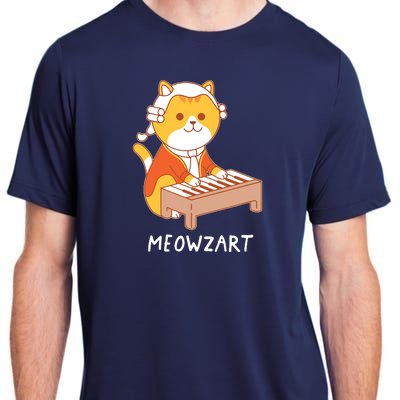 Meowzart Cat Pun Classical Music Piano Funny Adult ChromaSoft Performance T-Shirt