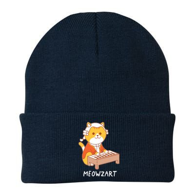 Meowzart Cat Pun Classical Music Piano Funny Knit Cap Winter Beanie