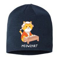 Meowzart Cat Pun Classical Music Piano Funny Sustainable Beanie