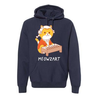 Meowzart Cat Pun Classical Music Piano Funny Premium Hoodie