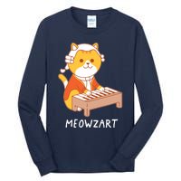 Meowzart Cat Pun Classical Music Piano Funny Tall Long Sleeve T-Shirt