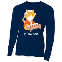 Meowzart Cat Pun Classical Music Piano Funny Cooling Performance Long Sleeve Crew