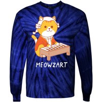 Meowzart Cat Pun Classical Music Piano Funny Tie-Dye Long Sleeve Shirt