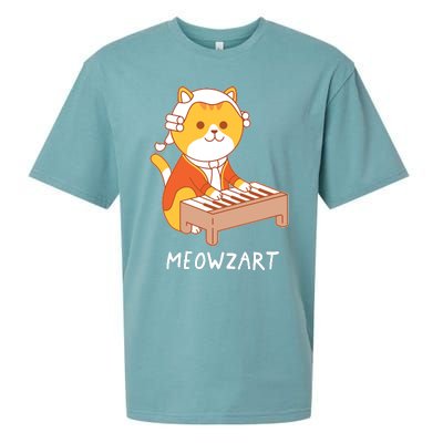 Meowzart Cat Pun Classical Music Piano Funny Sueded Cloud Jersey T-Shirt