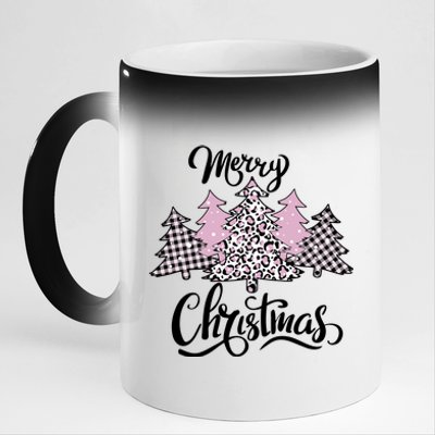 Merry Christmas Pretty And Pink 11oz Black Color Changing Mug