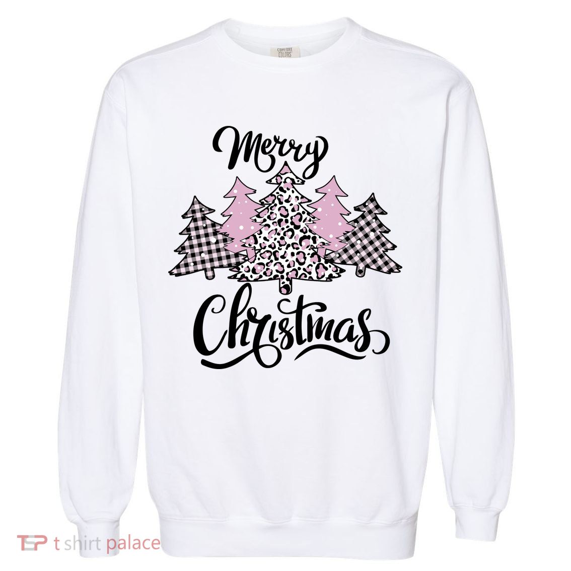 Merry Christmas Pretty And Pink Garment-Dyed Sweatshirt