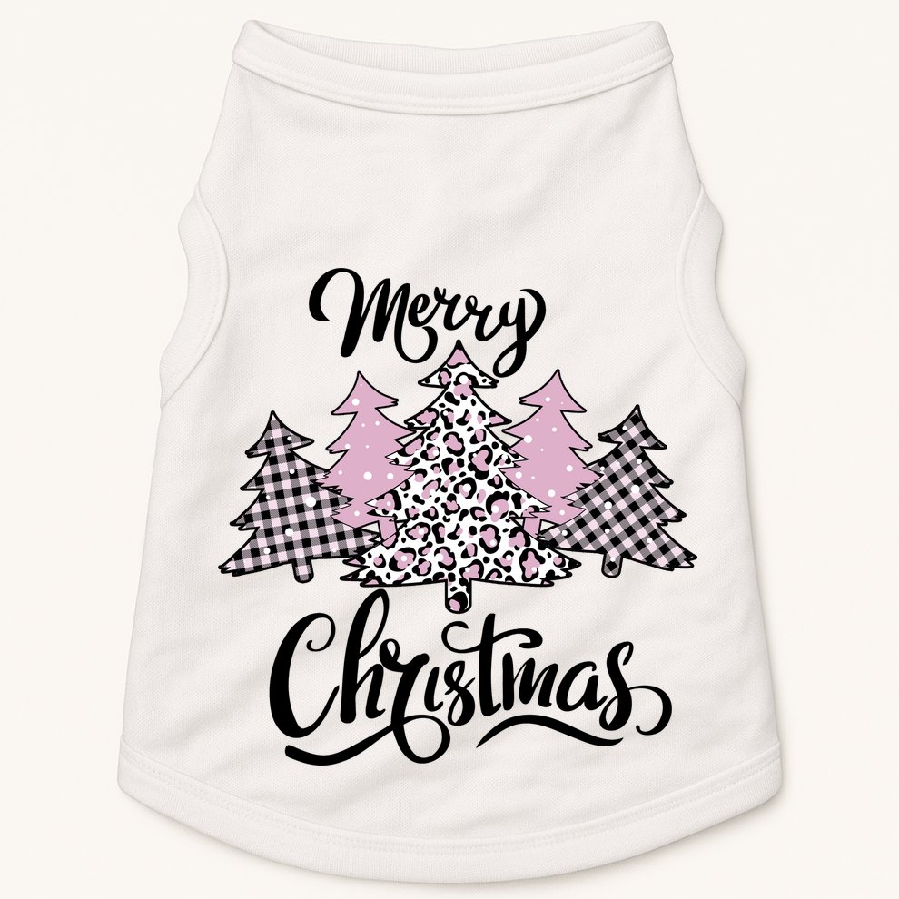 Merry Christmas Pretty And Pink Doggie Tank