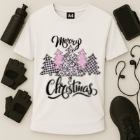 Merry Christmas Pretty And Pink Cooling Performance Crew T-Shirt