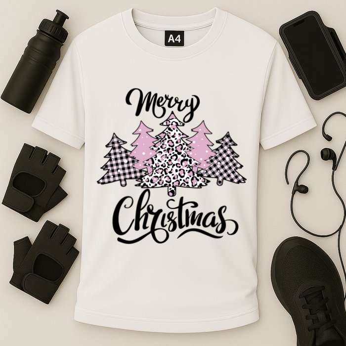 Merry Christmas Pretty And Pink Cooling Performance Crew T-Shirt