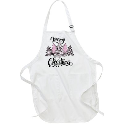 Merry Christmas Pretty And Pink Full-Length Apron With Pockets