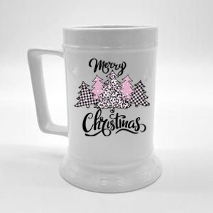 Merry Christmas Pretty And Pink Beer Stein