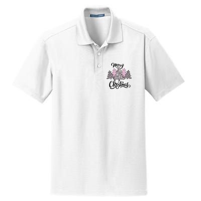 Merry Christmas Pretty And Pink Dry Zone Grid Polo